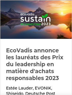 EcoVadis annonce les laur&eacute;ats des Prix du leadership en mati&egrave;re d'achats responsables 2023